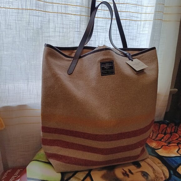 NWT Made in USA Family Mill Woven Cotton Carryall Tote Bag - Picture 15 of 15